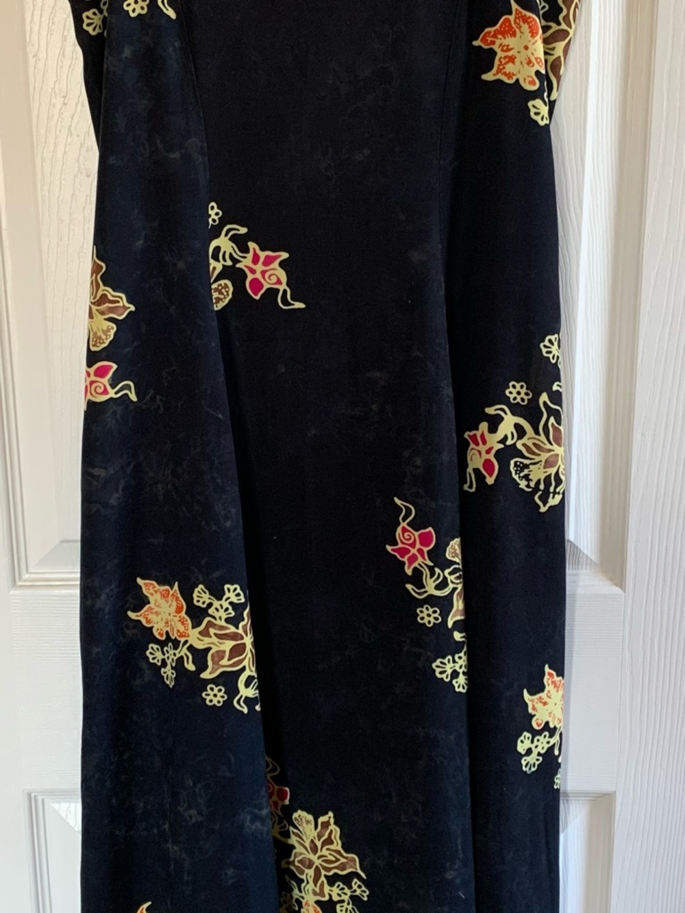 Floral Print Black Midi/Maxi Dress- Women's